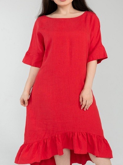 Льняное платье Донна Enzy - черешня 