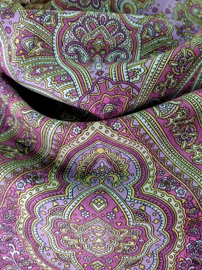 Итальянский платок Королевские пейсли 140х140 - 100% шерсть, фиолетовый