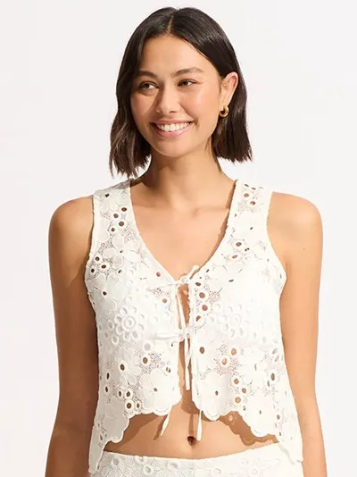 Кружевной топ Seafolly Crochet 55092-TO - белый