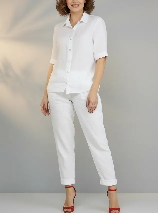 Брюки льняные Cabana Chic Portofino Enzy - белые