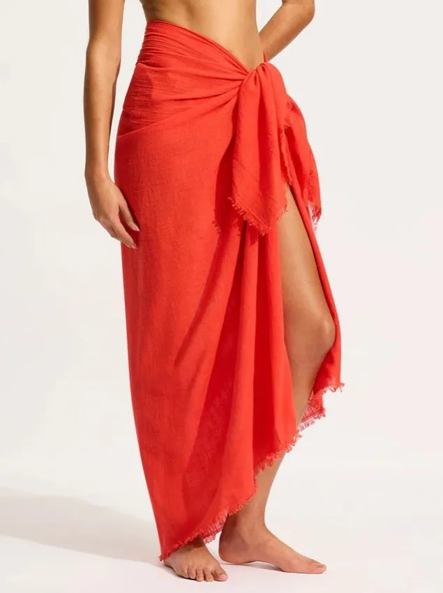 Хлопковое парео Seafolly 71830 - flame