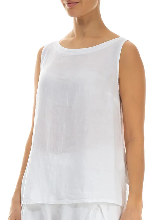 Льняной топ без рукавов Grizas 52645/4-L267 0 - белый 