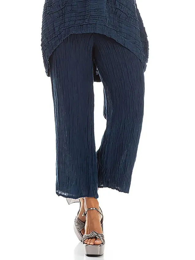 Роскошные брюки Grizas - жатый шелк, лен 3823-ST2 - 620 