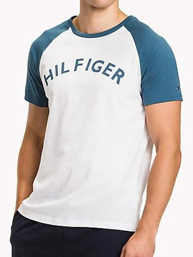 Белая хлопковая футболка Tommy Hilfiger 486 синий - вк