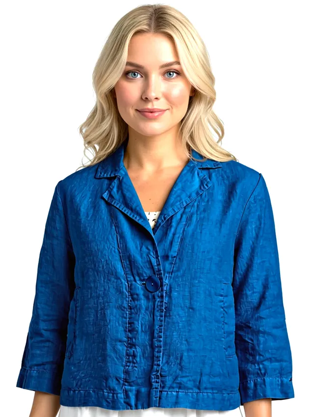 Льняной жакет Grizas 71375-L532 619 - кобальт 