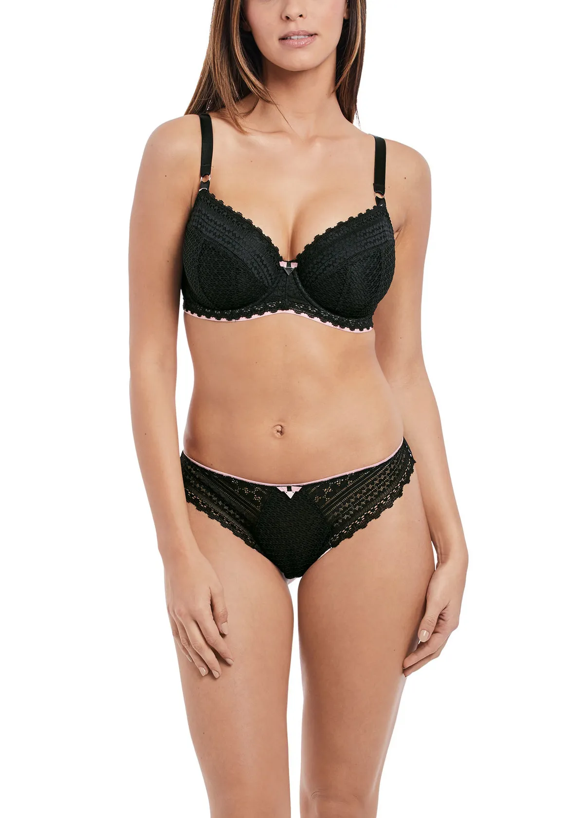 Кружевные трусы-танга Freya Daisy Lace 5137 NOR - черный #PRICE# - купить с доставкой по Москве, России, оплата при получении
