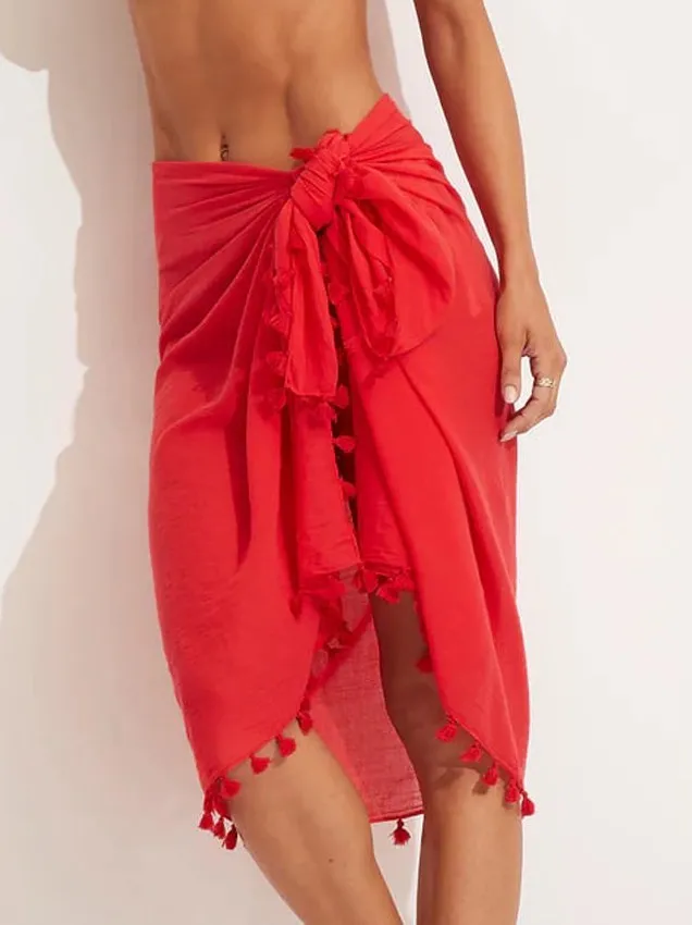 Парео-саронг из хлопка Seafolly 52965-SG - chilli red