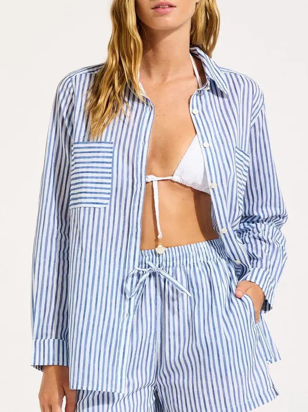 Рубашка в полоску Seafolly Ultramarine Рубашка в полоску Seafolly Ultramarine