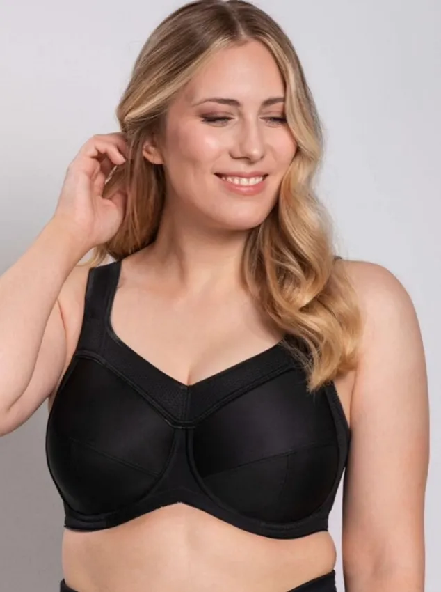 Cпортивный бюстгальтер Ulla на косточках 60-24 - чёрный