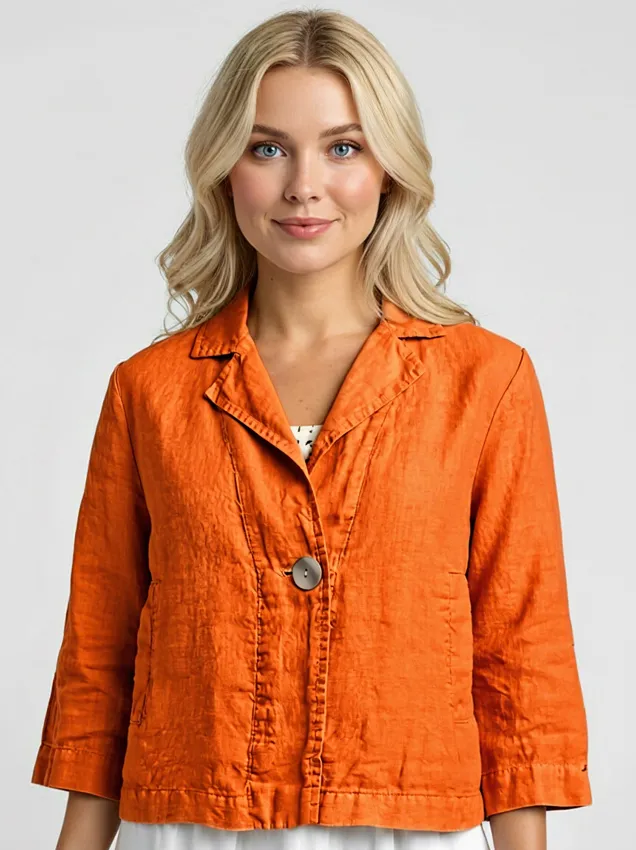 Льняной жакет Grizas 71375-L532 627 - оранжевый 