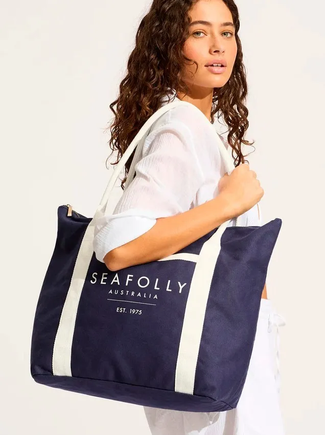Сумка Seafolly пляжная канвас - true navy