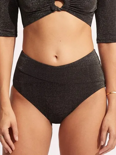 Высокие плавки Seafolly Poolside 40673-959 - сепия