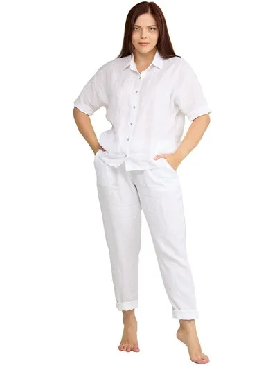 Брюки льняные Cabana Chic Portofino Enzy - белые