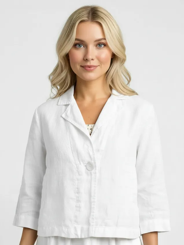 Льняной жакет Grizas 71375-L532 151 - белый 