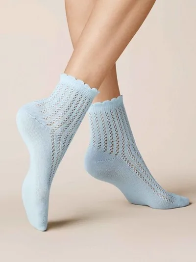 Ажурные носки Kunert Classic Crochet 110235810 - 6740 light sky