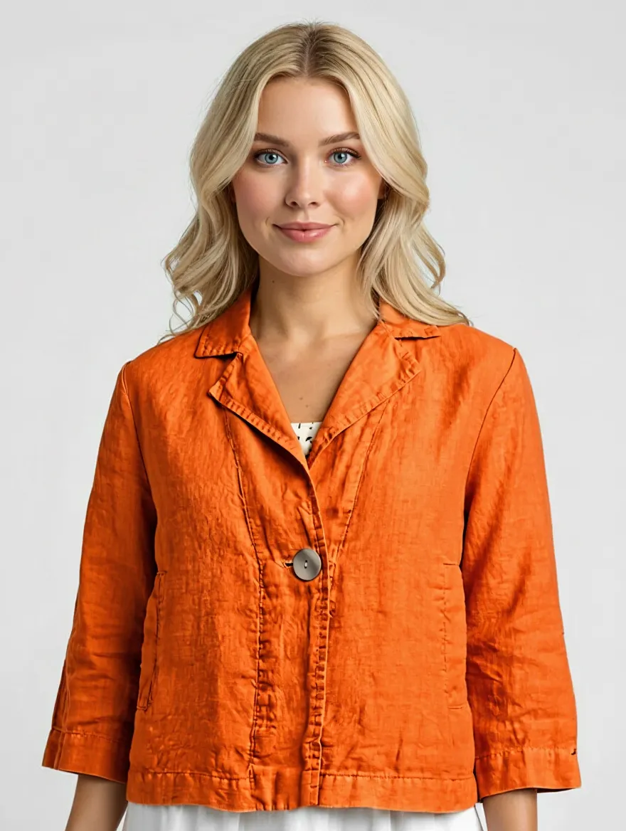 Льняной жакет Grizas 71375-L532 627 - оранжевый #PRICE# - купить с доставкой по Москве, России, оплата при получении