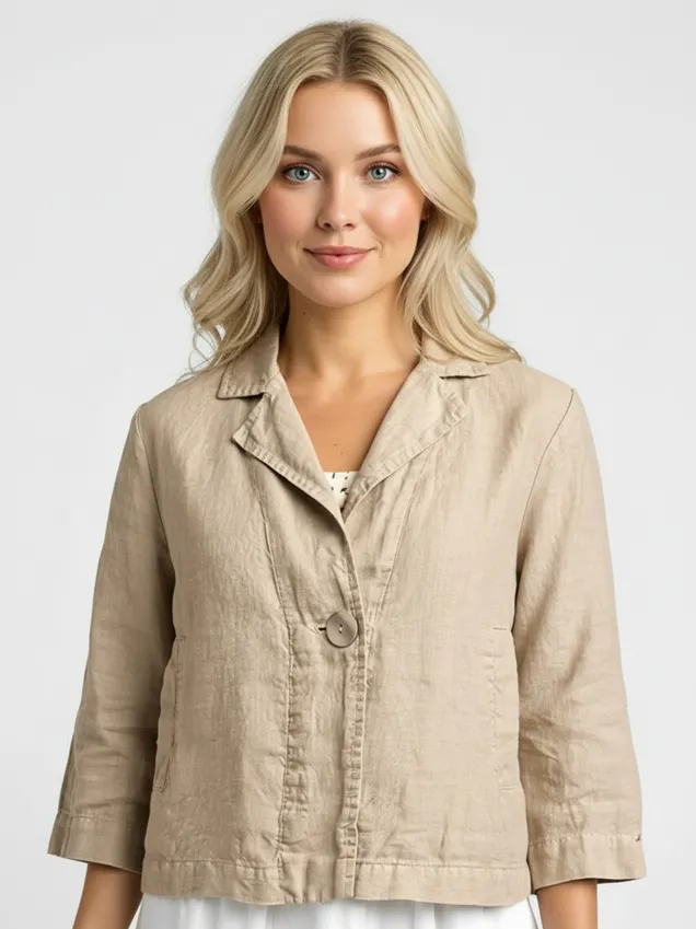 Льняной жакет Grizas 71375-L532 628 - бежевый 