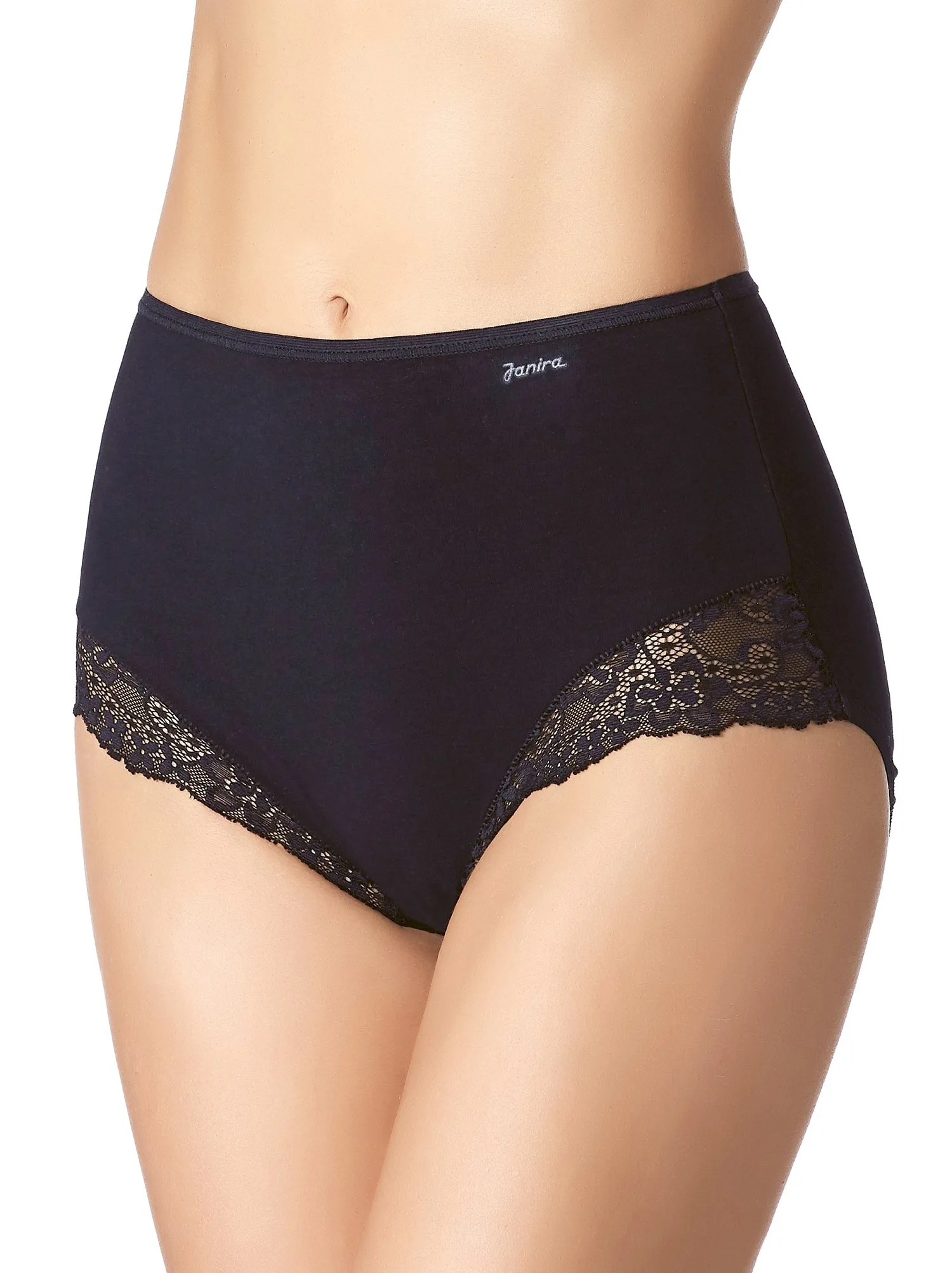 Высокие трусы Janira Braga Queen 31647 черные - уп 2 шт. #PRICE# - купить с доставкой по Москве, России, оплата при получении