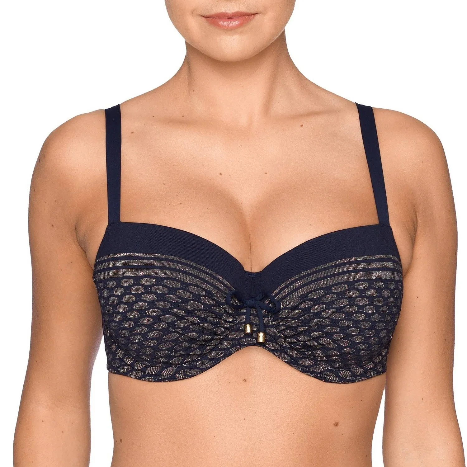 Купальник Primadonna Salsa с плотной чашкой - синий/золотой #PRICE# - купить с доставкой по Москве, России, оплата при получении