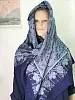 Итальянский платок Королевские пейсли 140х140 - 100% шерсть, темно-синий