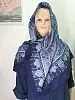 Итальянский платок Королевские пейсли 140х140 - 100% шерсть, темно-синий