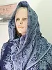 Итальянский платок Королевские пейсли 140х140 - 100% шерсть, темно-синий