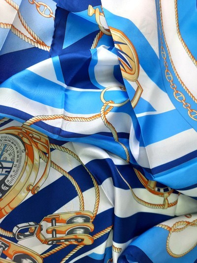 Итальянский платок Адмирал - синий 90×90, 100% шёлк  купить с доставкой и примеркой
