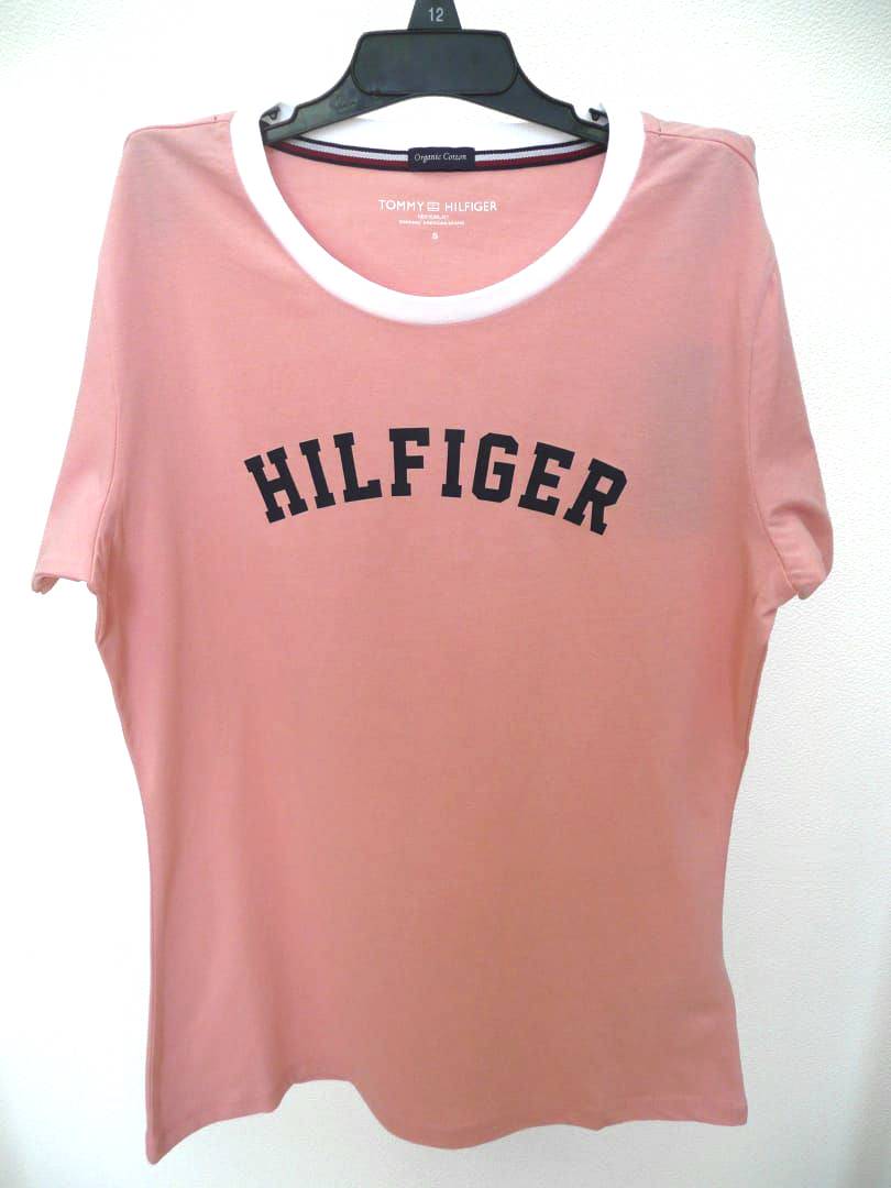 Хлопковая футболка Tommy Hilfiger 665 розовая