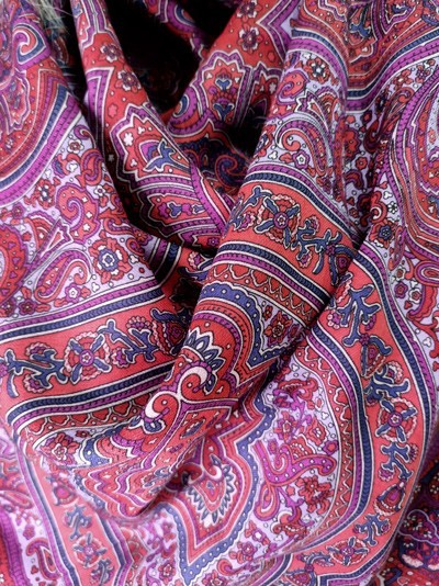Итальянский платок Королевские пейсли 140х140 - 100% шерсть, гранат