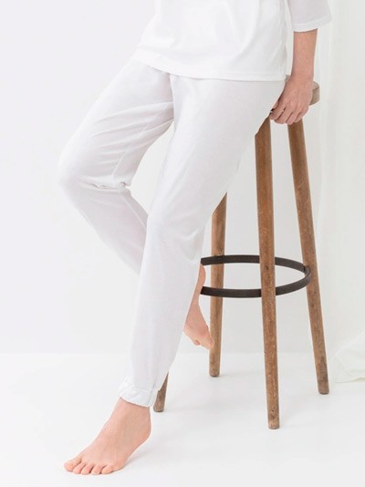 Белые пижамные брюки c манжетами Mey 17201 