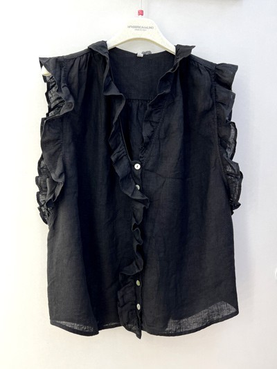 Рубашка-топ La Fabbrica Del Lino 20605 08 - черный 