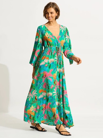 Длинное платье Seafolly Tropica 55115-DR - jade