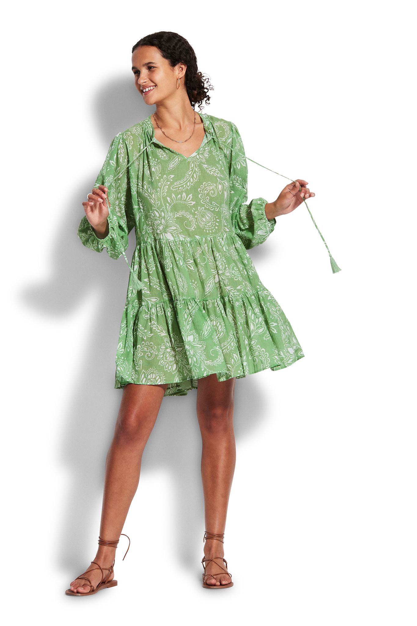 Короткое платье Seafolly Folklore 54603-DR - green tea 11 500 руб - купить в шоуруме, магазине, доставка с примеркой по России, Москве