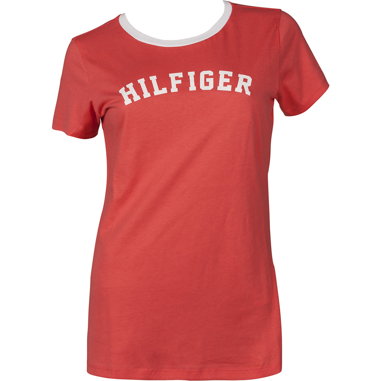 Хлопковая женская футболка Tommy Hilfiger 662 - красный 2 490 руб - купить в шоуруме, магазине, доставка с примеркой по России, Москве