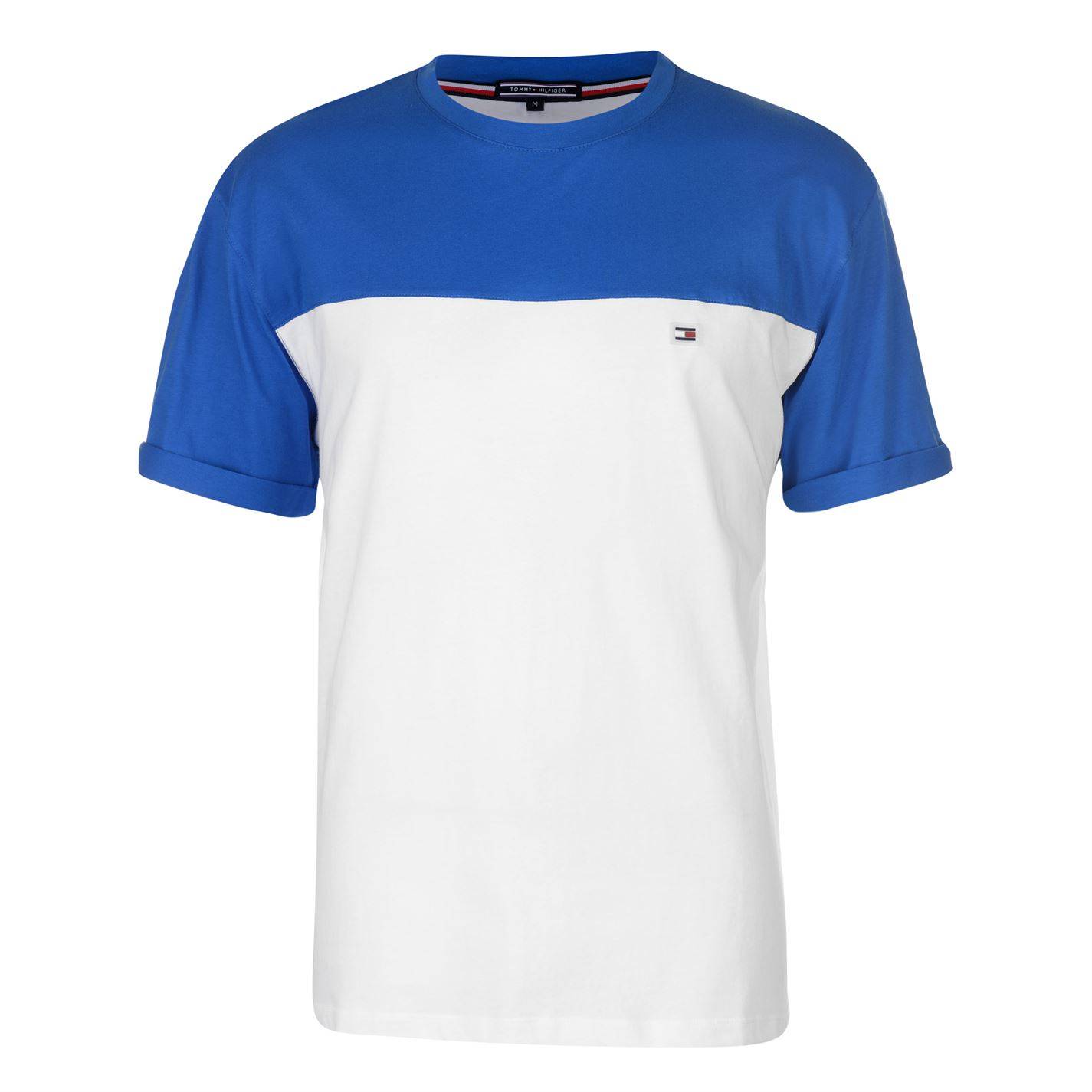 Мужская футболка Tommy Hilfiger колорблок синий-белый - купить с доставкой по России, оплата при получении