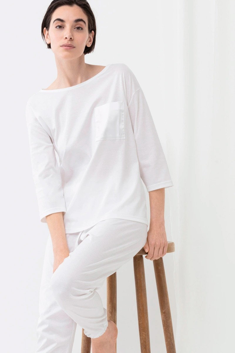 Белая пижамная футболка Mey 17209