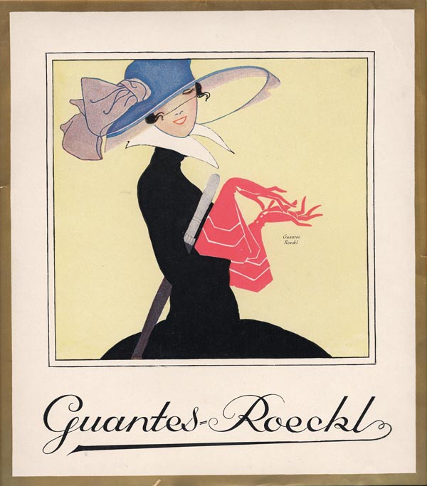 Рекламный мотив Roeckl, 1925 год. Перчатки, платки, шарфы Roeckl &ndash; аксессуары класса люкс